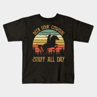 Been Doin Cowgirl Stuff All Day Kids T-Shirt